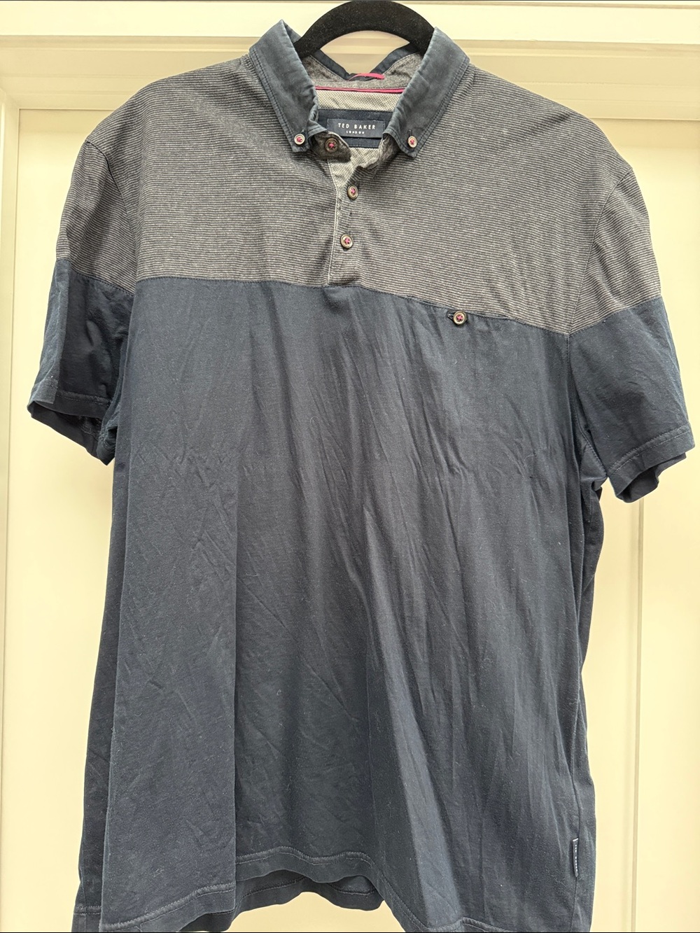 Ted Baker Two-Tone Grey and Navy Polo